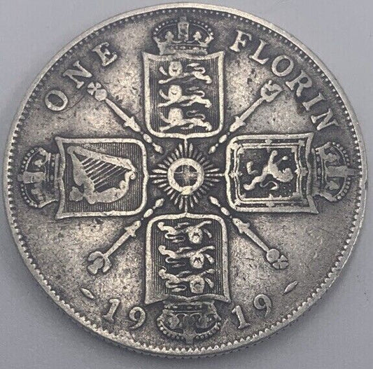 1919 George V Florin | British Silver Coin | Collectable Grade | a11