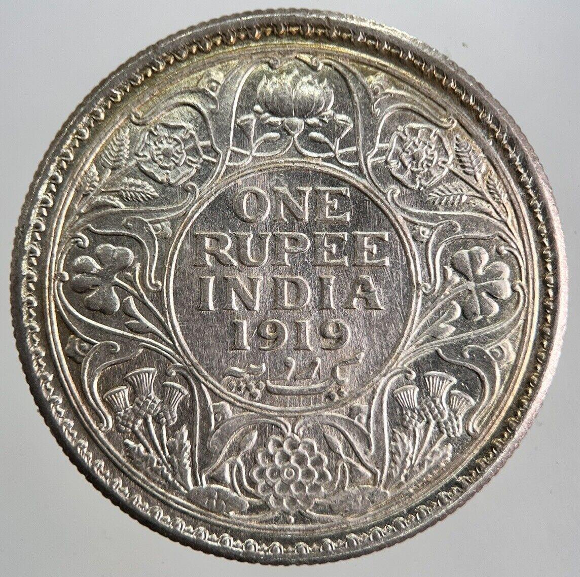 1919 India 1 One Rupee Silver Coin | Very High Grade | a7117