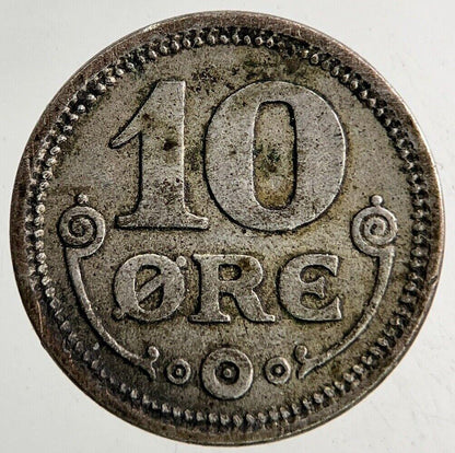 1919 Denmark 10 Ore Coin | Fine Collectable Grade
