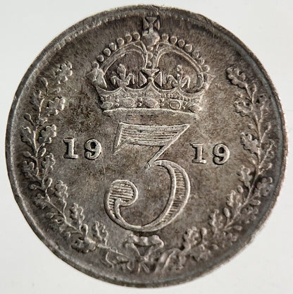 1919 George V Silver Threepence Coin | Fine Collectable Grade