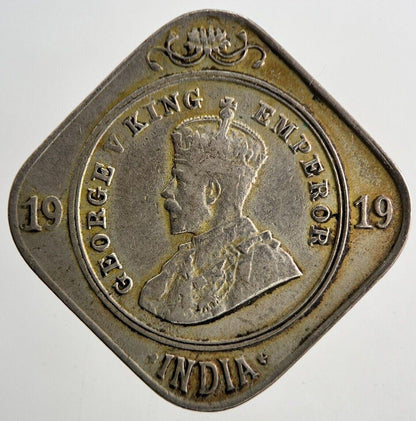 1919 India 2 Anna Coin | Fine Collectable Grade | a9506