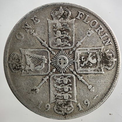 1919 George V Florin Silver Coin | Fine Collectable Grade
