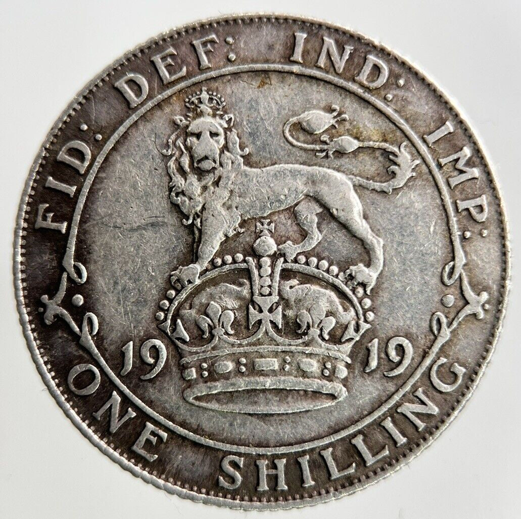 1919 George V Shilling Silver Coin | Fine Collectable Grade
