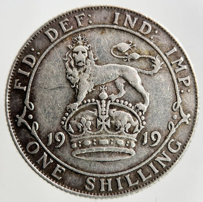 1919 George V Shilling Silver Coin | Fine Collectable Grade