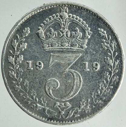 1919 George V Threepence Silver Coin | Fine Collectable Grade