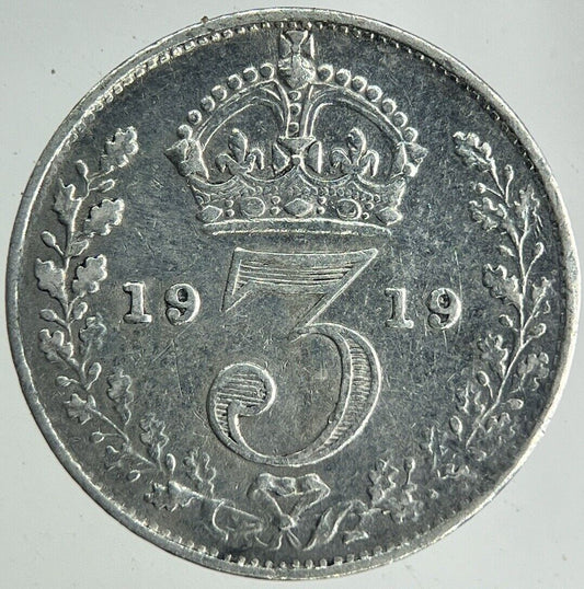 1919 George V Threepence Silver Coin | Fine Collectable Grade