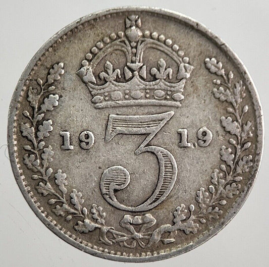 1919 George V Threepence Silver Coin | Fine Collectable Grade | a7882