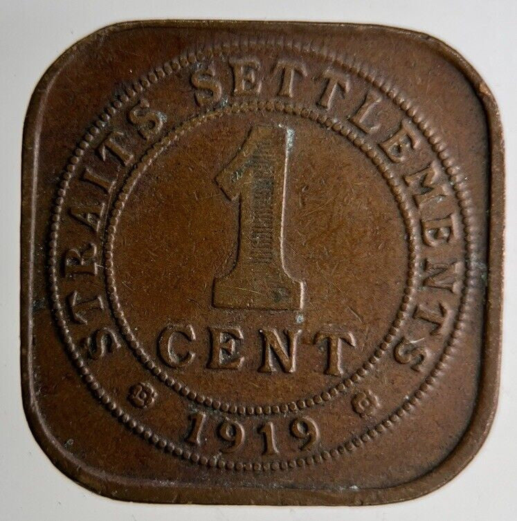 1919 Malaya Settlement Straits 1 Cent Coin | Collectable Grade