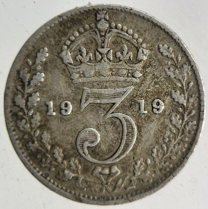 1919 George V Threepence Silver Coin | Fine Collectable Grade