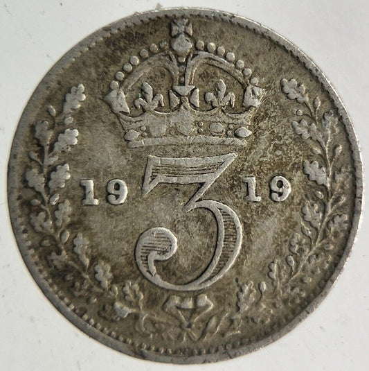 1919 George V Threepence Silver Coin | Fine Collectable Grade