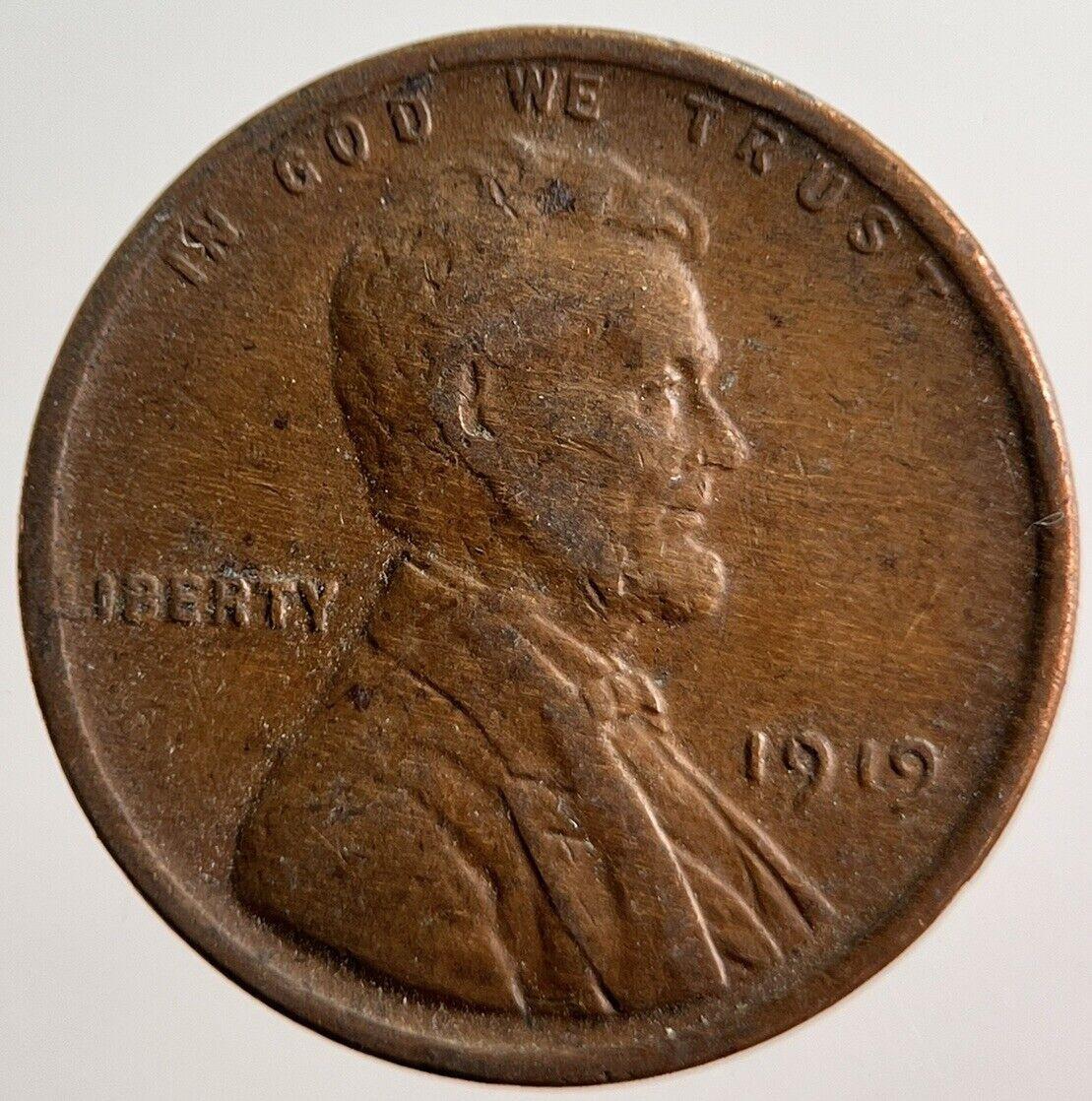 1919 Lincoln US USA One Cent Coin | Fine Collectable Grade | a290