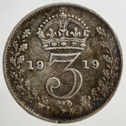 1919 George V Threepence Silver Coin | Very High Grade | a8567