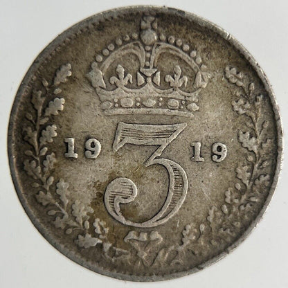 1919 George V Threepence Silver Coin | Fine Collectable Grade