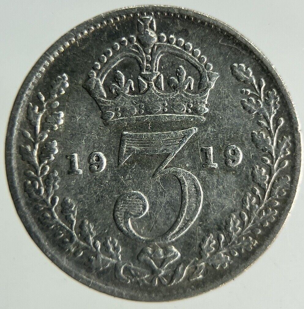1919 George V Threepence Silver Coin | Fine Collectable Grade