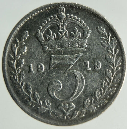 1919 George V Threepence Silver Coin | Fine Collectable Grade