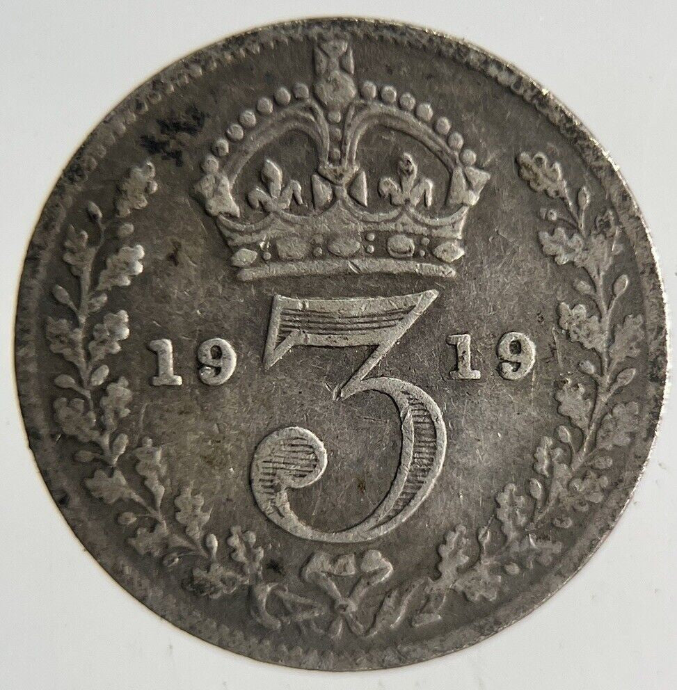 1919 George V Threepence Silver Coin | Fine Collectable Grade