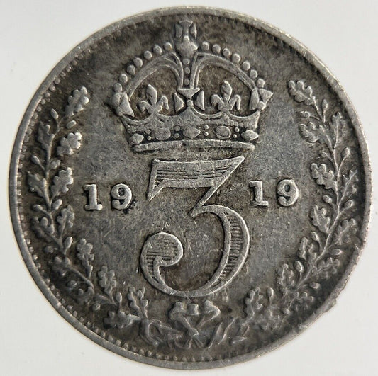 1919 George V Threepence Silver Coin | Fine Collectable Grade