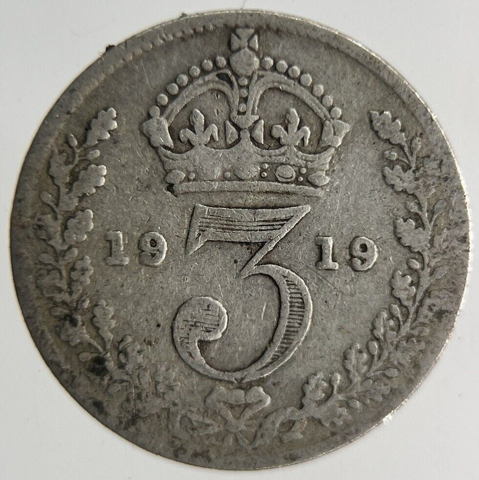 1919 George V Threepence Silver Coin | Fine Collectable Grade