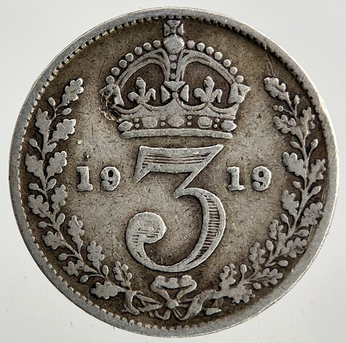 1919 George V Threepence Silver Coin | Fine Collectable Grade