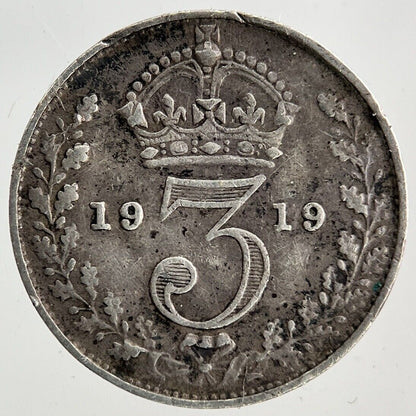 1919 George V Threepence Silver Coin | Very High Grade
