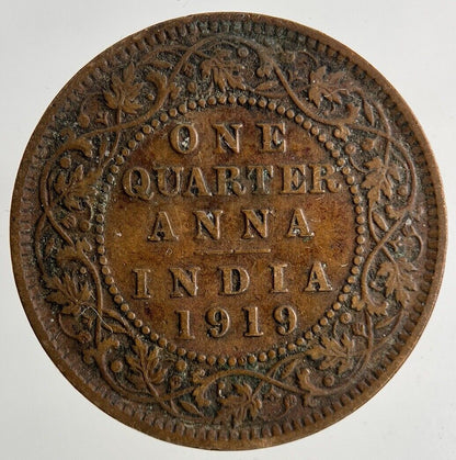 1919 India 1/4 Quarter Anna Coin | Fine Collectable Grade