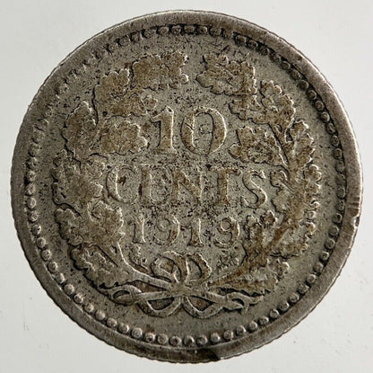 1919 Netherlands 10 Cents Silver Coin | Collectable Grade