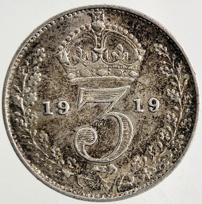 1919 George V Threepence Silver Coin | Very High Grade