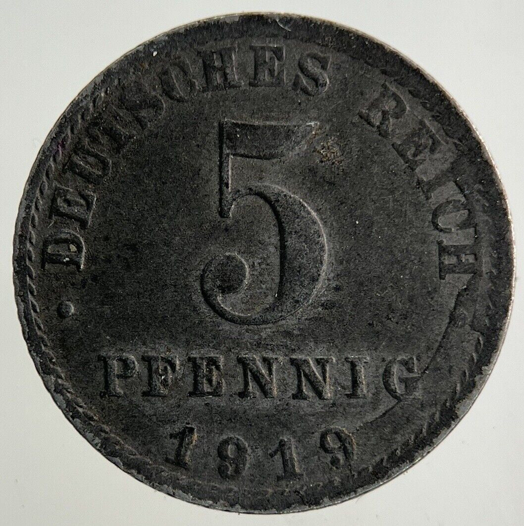 1919 Germany 5 Pfennig Coin | Fine Collectable Grade