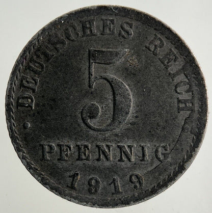 1919 Germany 5 Pfennig Coin | Fine Collectable Grade