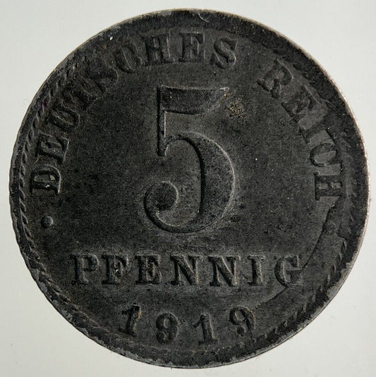 1919 Germany 5 Pfennig Coin | Fine Collectable Grade