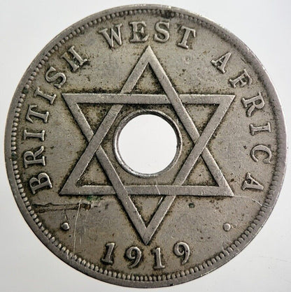 1919 West Africa 1 One Penny Coin | Fine Collectable Grade | a7574