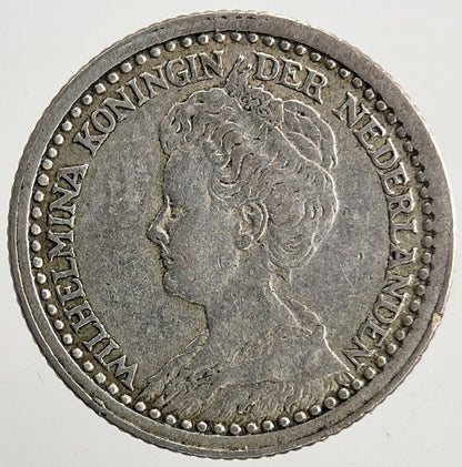 1919 Netherlands 10 Cents Silver Coin | Fine Collectable Grade | a6645