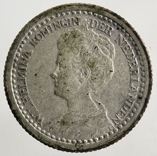 1919 Netherlands 10 Cents Silver Coin | Fine Collectable Grade