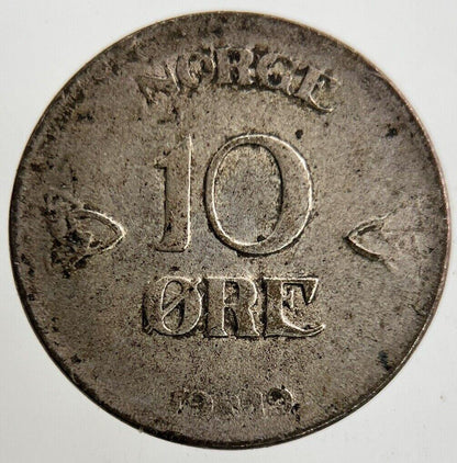 1919 Norway 10 Ore Silver Coin | Fine Collectable Grade