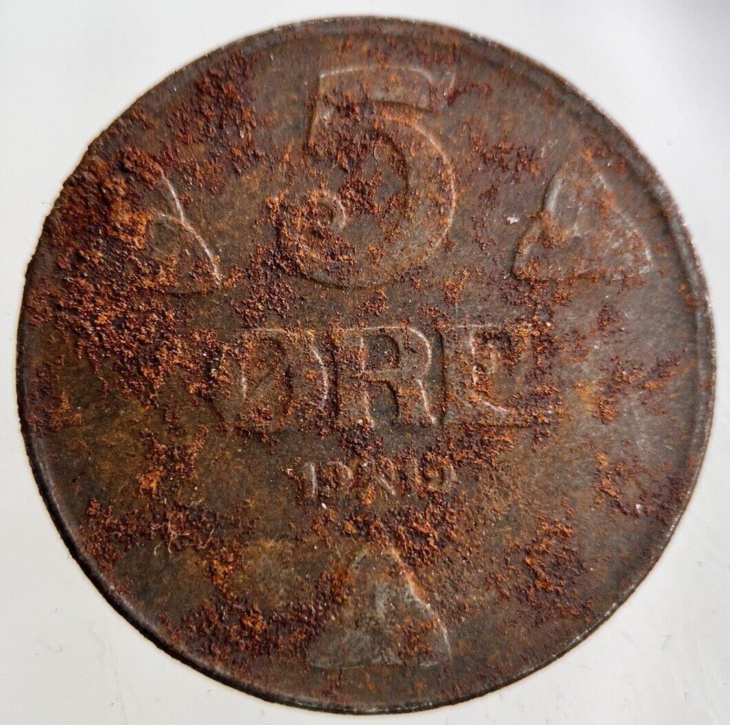 1919 Norway Iron 5 Ore Coin | Collectable Grade