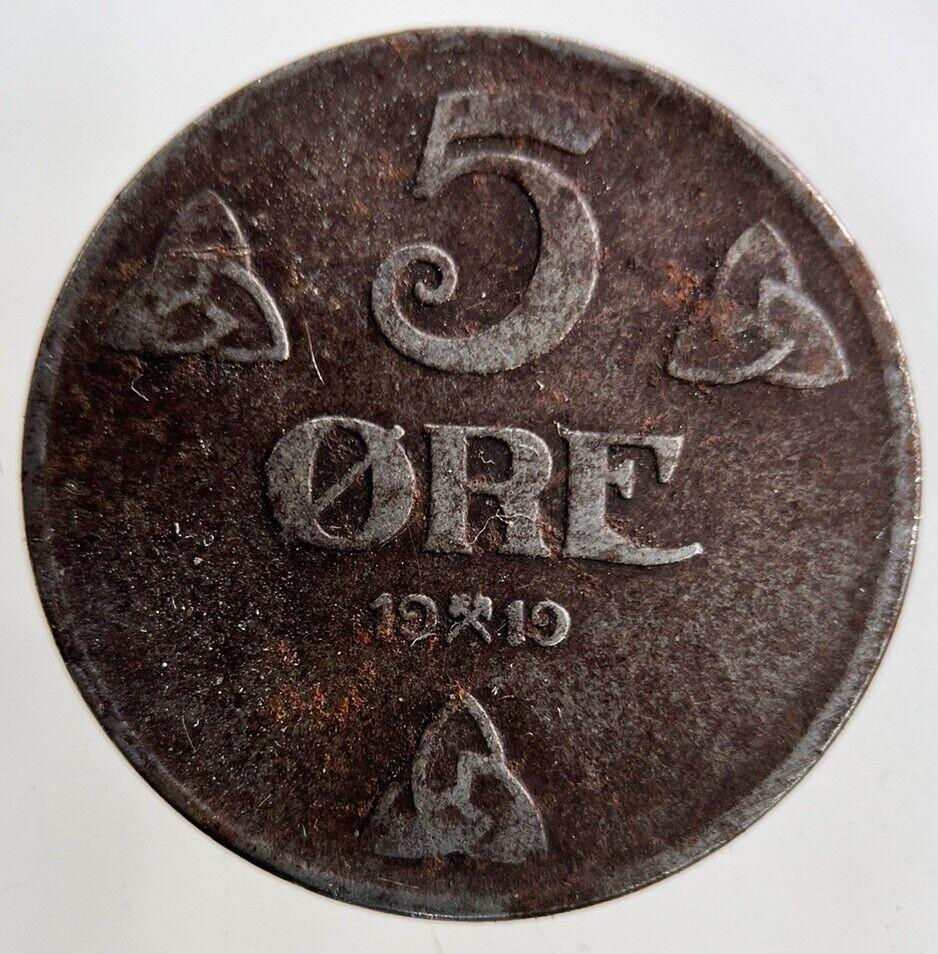 1919 Norway Iron 5 Ore Coin | Collectable Grade