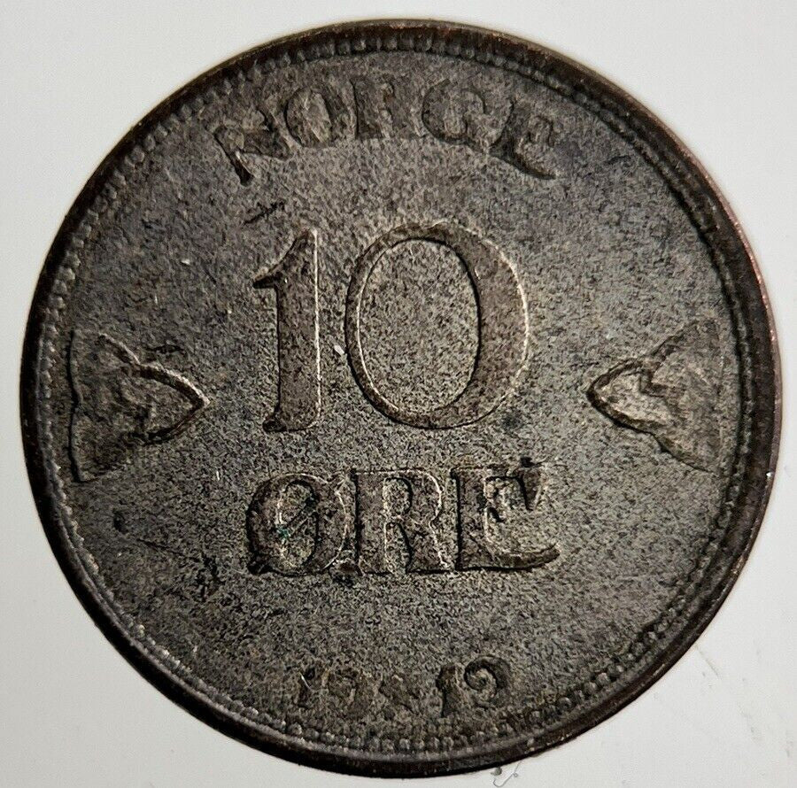 1919 Norway 10 Ore Silver Coin | Fine Collectable Grade