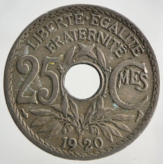 1920 France 25 Centimes Coin | Fine Collectable Grade