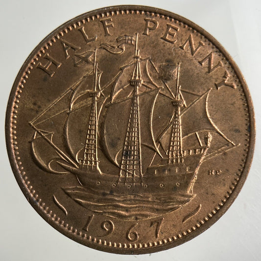 1967 Elizabeth II 2nd Half-Penny Coin | Very High Grade
