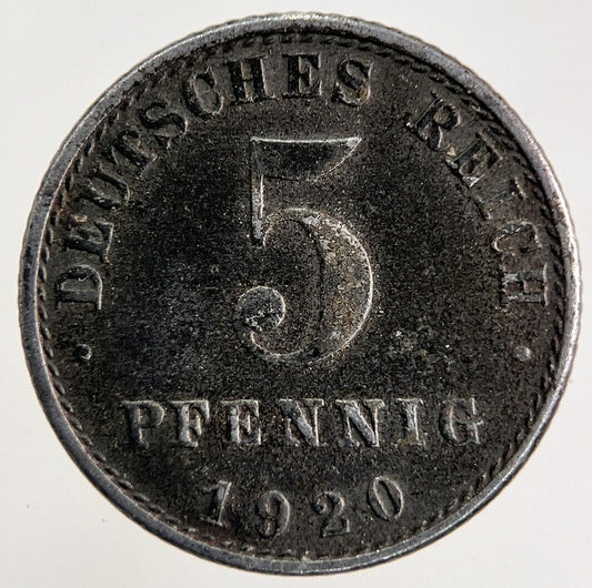 1920 Germany 5 Pfennig Coin | Fine Collectable Grade
