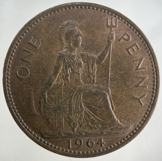 1964 Elizabeth II 2nd One Penny Coin | Very High Grade
