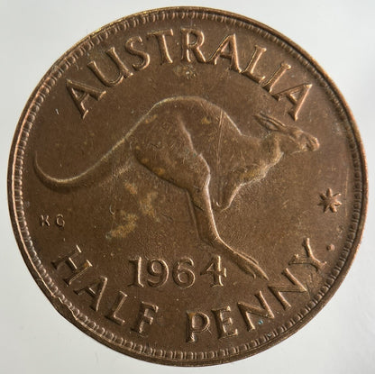 1964 Australia Half-Penny Coin | Fine Collectable Grade