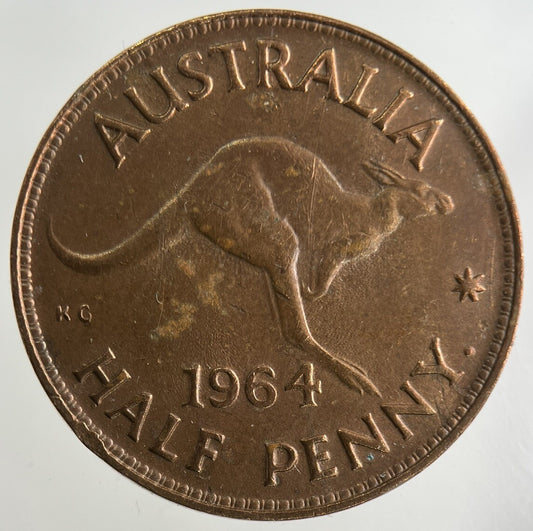 1964 Australia Half-Penny Coin | Fine Collectable Grade
