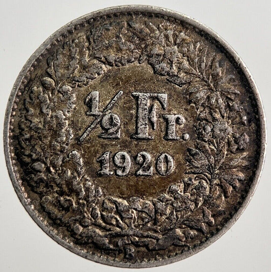 1920 Switzerland 1/2 Half Franc Silver Coin | Fine Collectable Grade | a2994