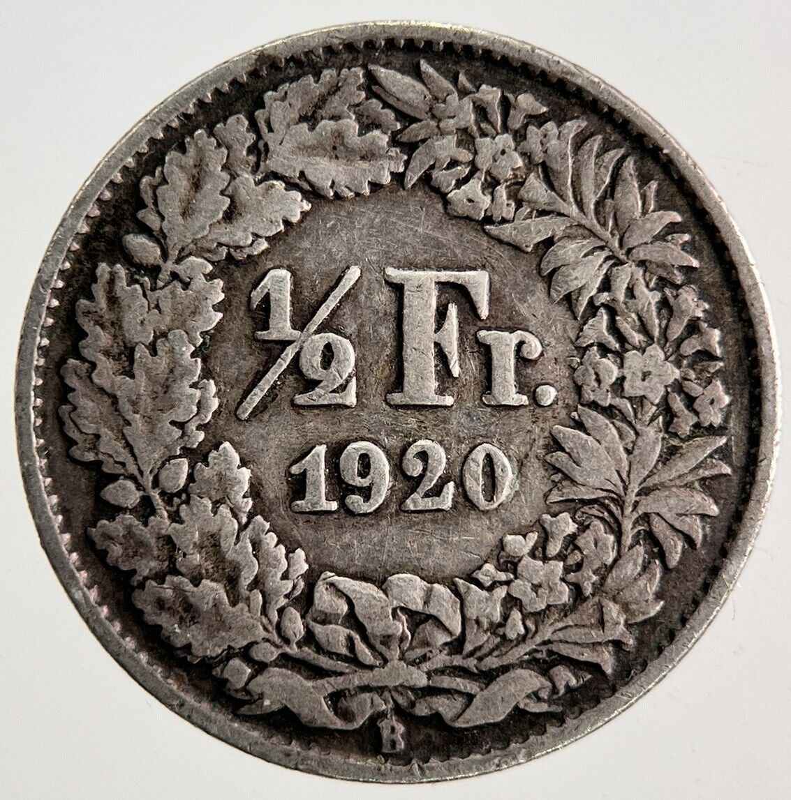 1920 Switzerland Swiss 1/2 Half Franc Silver Coin | Fine Collectable Grade