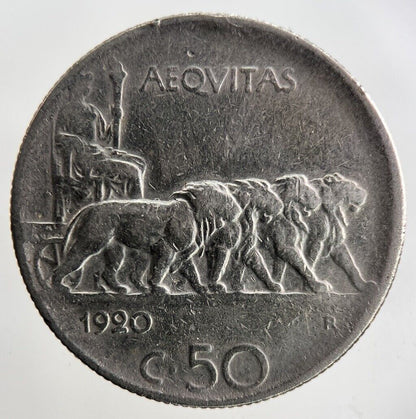 1920 Italy 50 Centesimi Coin | Fine Collectable Grade