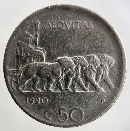 1920 Italy 50 Centesimi Coin | Fine Collectable Grade