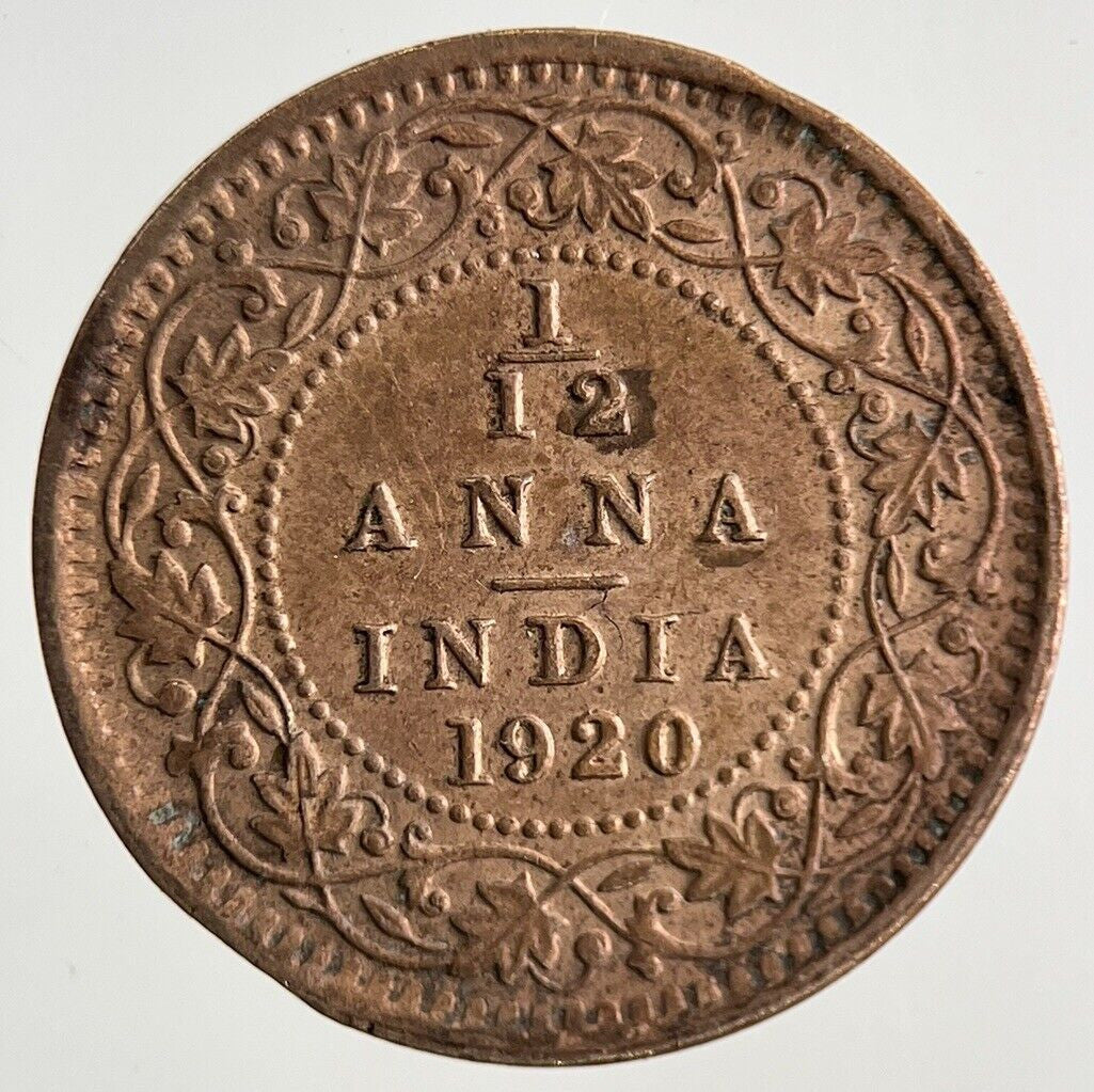1920 India 1/12 Anna Coin | Fine Collectable Grade