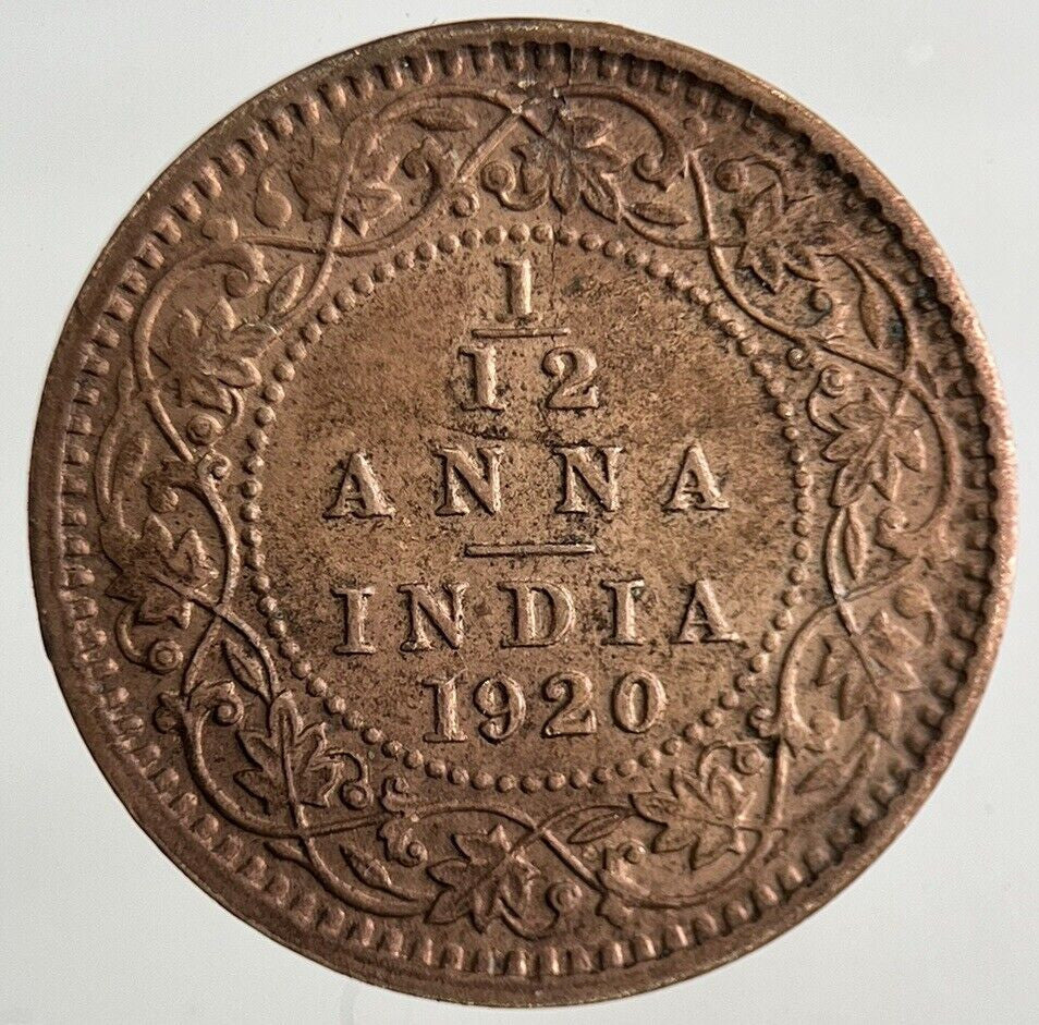 1920 India 1/12 Anna Coin | Fine Collectable Grade