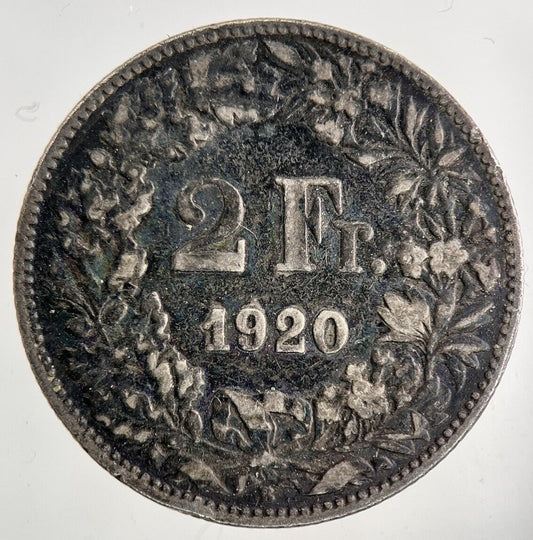 1920 Switzerland Swiss 2 Franc Silver Coin | Collectable Grade